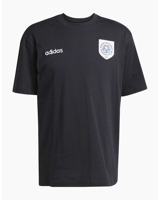 Adidas Originals Black Wordmark Crew Neck Short Sleeve Competition T-Shirt for men
