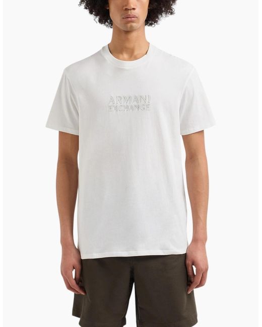 Armani White Exchange T Shirts Short Sleeve Top for men