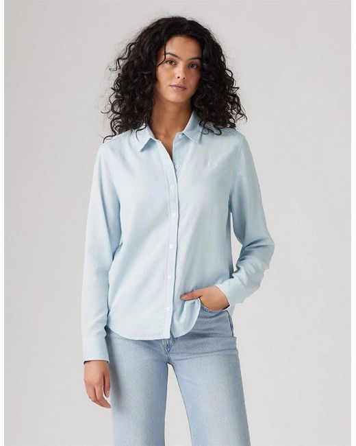 Levi's Blue Levi's Collared Neck Long Sleeve Regular Fit Shirt