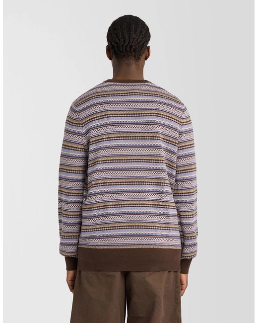 Lyle & Scott Gray Fair Isle Crew Neck Jumper for men