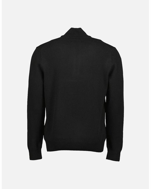 Ralph Lauren Black Merino Wool Quarter Zip Jumper for men