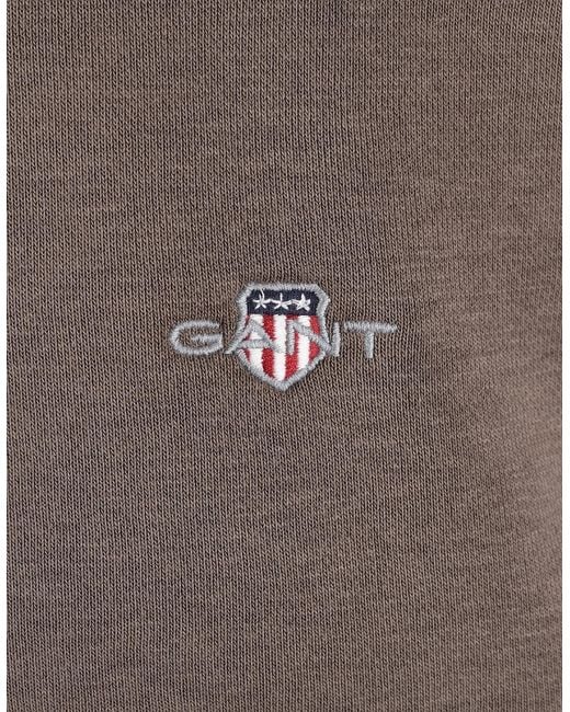 Gant Brown Reg Shield Half Zip Sweatshirt Faded Taupe for men