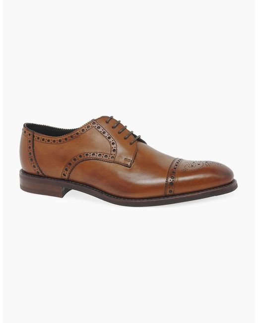 Loake Brown Roger Semi Brogues for men