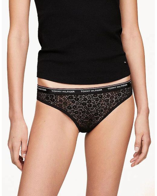 Tommy Hilfiger Gray 3-Pack Premium Essential Lace Bikini Briefs, /Light