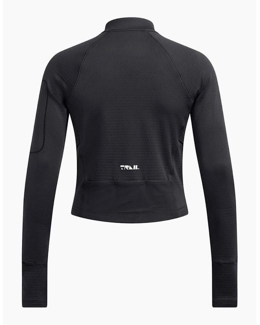 Under Armour Black Trail Run Zip Neck Long Sleeve Tech Top