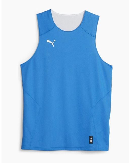 PUMA Blue Hoops Team Reverse Practice Performance Basketball Jersey for men