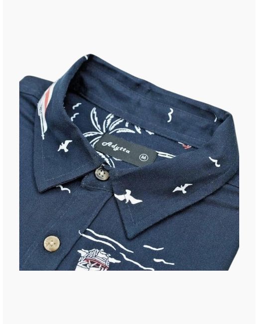 Springfield Blue Hawaiian Shirts Aloha Summer Casual Beach Holiday Viscose Floral New Top for men