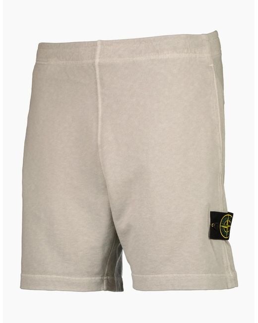 Stone Island Natural Old Treatment Jogger Shorts for men