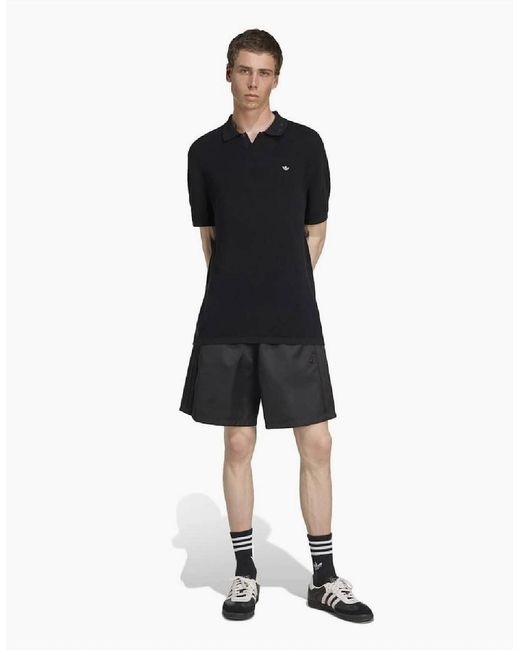 Adidas Originals Black Premium Collared Neck Short Sleeve Polo Shirt for men
