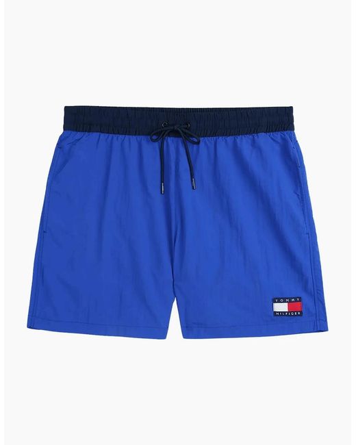 Tommy Hilfiger Blue Heritage Mid Length Swim Shorts, Wedge for men