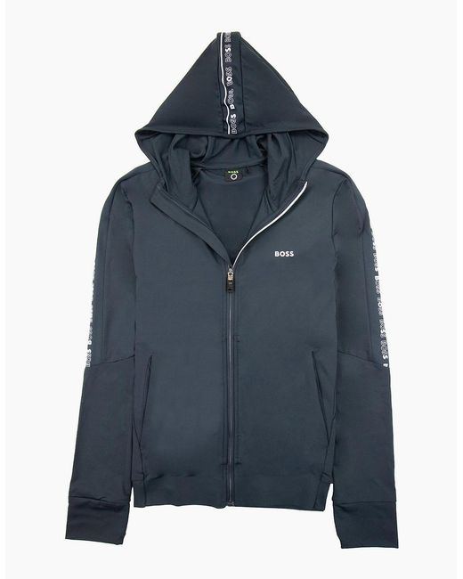 Boss Blue Sicoon Gym Zip Up Sweatshirt 402 for men