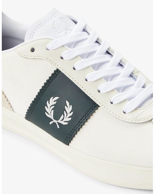 Fred Perry White B4 Textured Poly/Suede Trainers for men