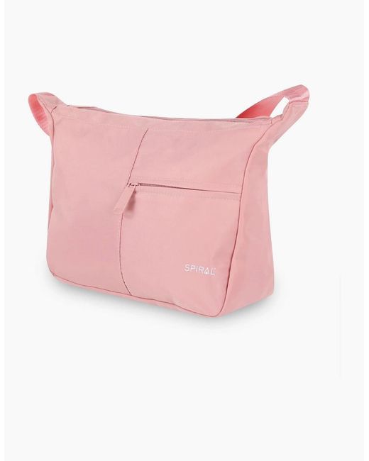 Spiral Pink Cali Cross Body Bag With Tone Hardware