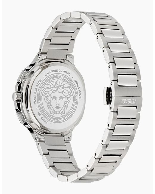 Versace Gray Square Analogue Quartz Watch for men