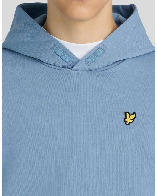 Lyle & Scott Blue Brush Back Hoodie for men
