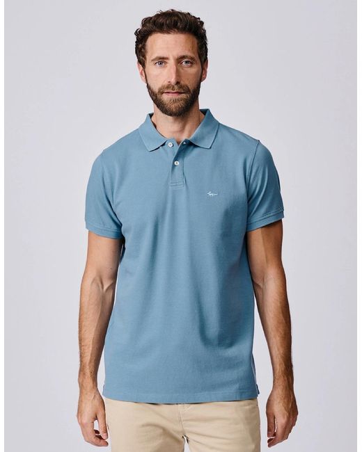 aubi Blue Oliver Pique Polo for men