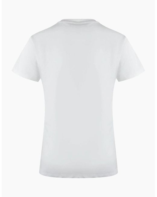 Love Moschino White Shiny Heart Logo T-Shirt