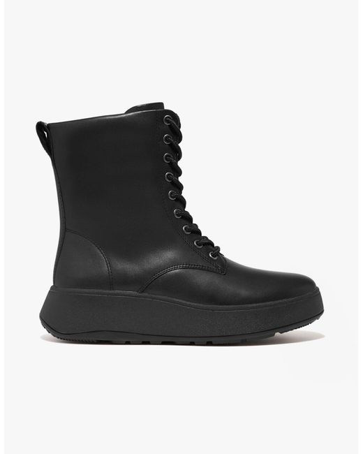 Fitflop Black F-Mode Flatform Ankle Boots All