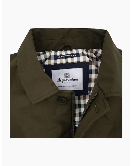 Aquascutum Green Shell Active Mid Trench Coat Army 06 for men