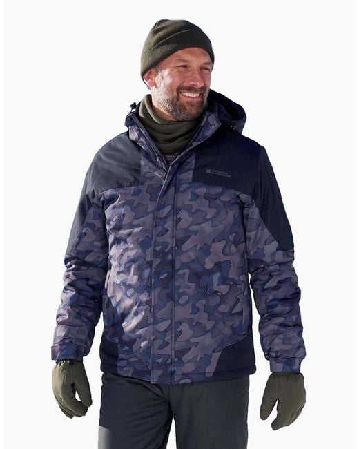 Mountain Warehouse Blue Shadow Ii Printed Ski Jacket for men