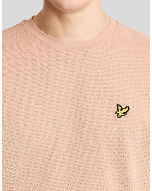 Lyle & Scott Natural Textured Jacquard T-Shirt for men