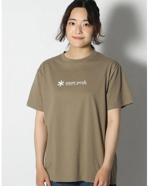 Snow Peak Blue Snow Peak Soft Cotton Logo Short Sleeve T-Shirt for men