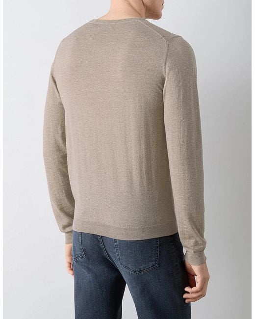 Oliver Sweeney Natural Merino Wool Crew Neck Jumper for men