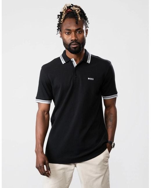 Boss Black Boss Paddy Cotton-Piqué Polo Shirt With Contrast Logo for men