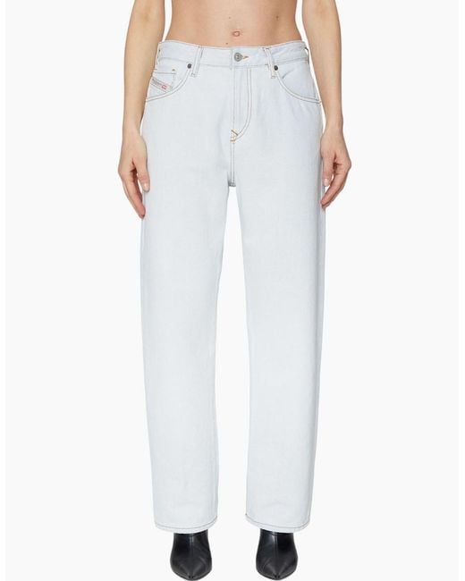 DIESEL White 1999 0079Z Denim Jeans Loose Fit Mid Waist Straight Leg Pants