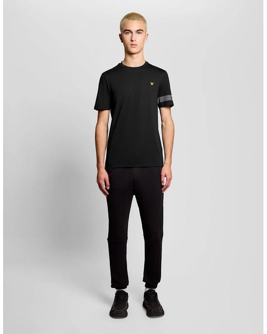 Lyle & Scott Black Sports Sleeve Detail T-Shirt for men