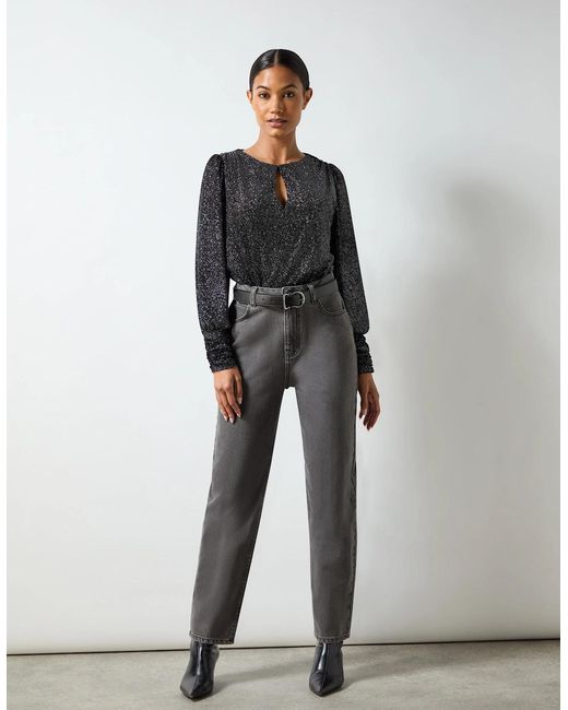 Ro&zo Blue Velvet Sparkle Bodysuit