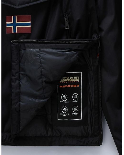 Napapijri Black Rainforest Next Anorak Jacket for men