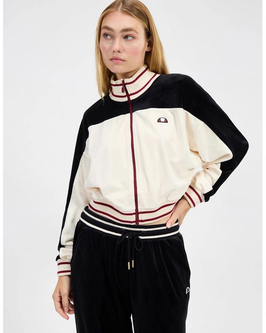 Ellesse Black Bloom Cropped Track Top