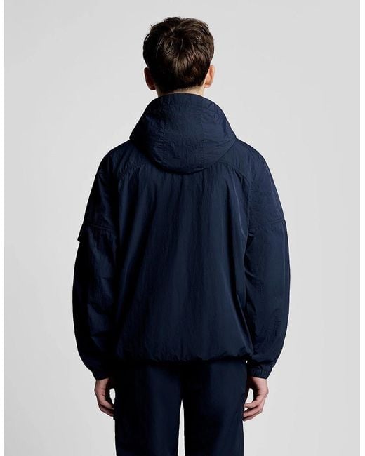 Lyle & Scott Blue Water Resistant Smock Jacket for men