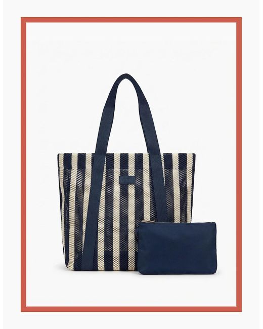 Nooki Design Blue Hackney Stripe Shopper