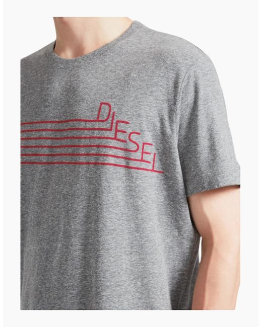 DIESEL Gray T Joe Qf T Shirt Short Sleeve Crew Neck Casual Summer Cotton Tees for men