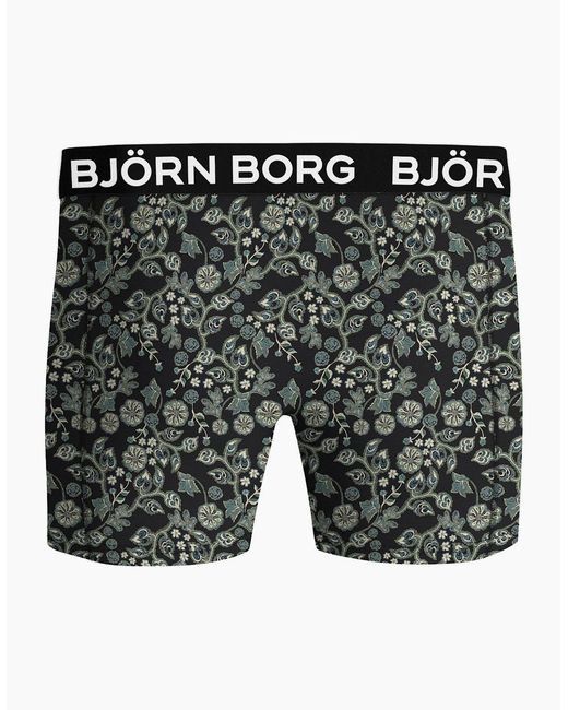 Björn Borg Green 2-Pack Leaf Silhouette Bamboo Boxer Briefs for men