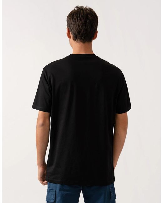 ARMANI EXCHANGE Black Regular Fit Mercerised Cotton T-Shirt for men