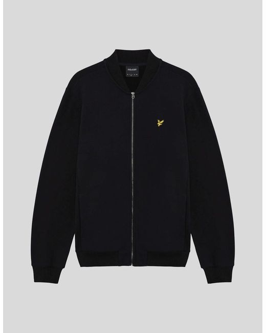 Lyle & Scott Black Sueded Jersey Bomber Jacket for men