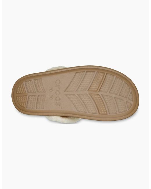 CROCSTM Brown Classic Fuzz Scuff Thermoplastic Sepia Slippers for men