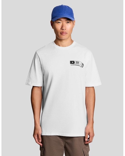 Lyle & Scott White Back Print Graphic T-Shirt for men