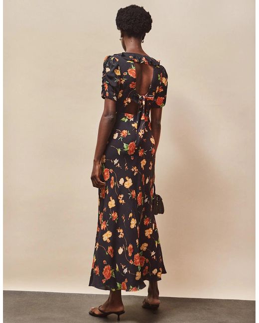 Ro&zo White Petite Apricot And Floral Print Tie Back Dress