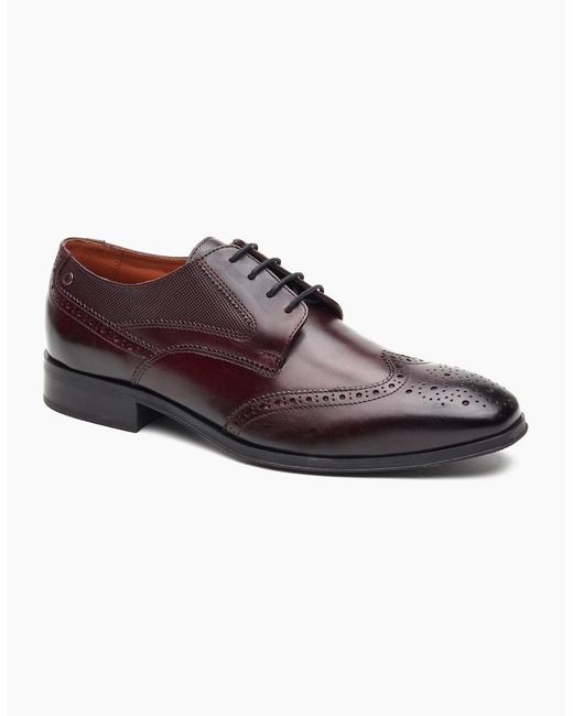 Base London Brown London Steeple Brogue Leather Burnt Brogues Shoes for men