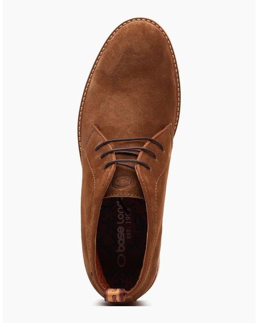 Base London Brown London Carlton Chukka Leather Ginger Boots for men