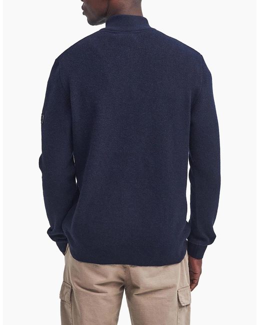 Barbour Blue Crawley Half-Zip Knit for men