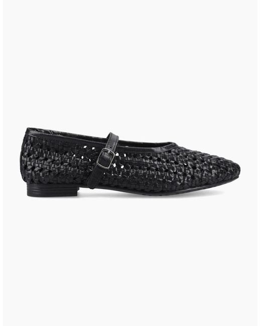 Hush Puppies Black Delaney Woven Mary Jane Shoes