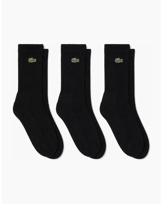 Lacoste White Sport 3 Pack High Cut Socks for men