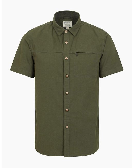 Mountain Warehouse Green Coconut Slub Short-Sleeved Shirt for men