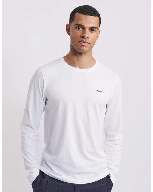 aubi White Hatcliffe Ls T-Shirt for men