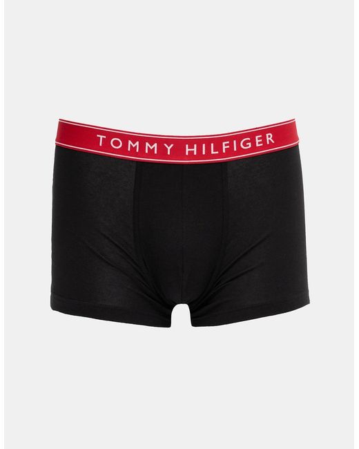 Tommy Hilfiger Black 3 Pack Waistband Trunks for men